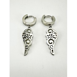 Gümüş Melek Kanat Detaylı Küpe